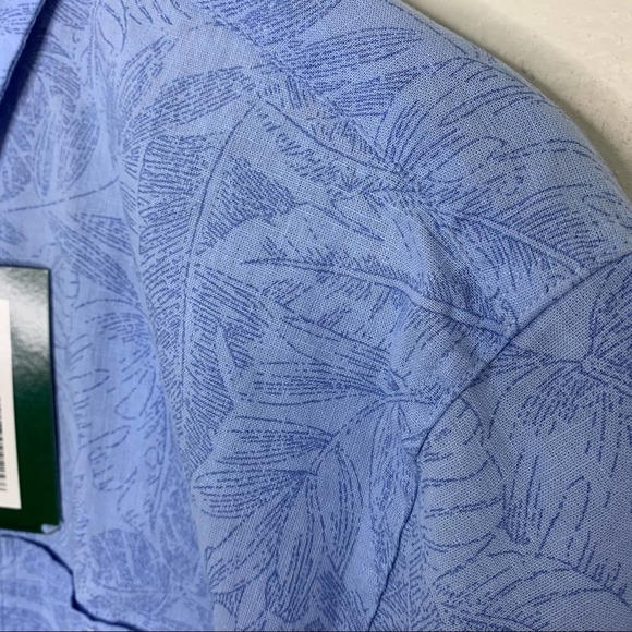 EVEN TIDE Blue Kai Short Sleeve Linen Button Up Shirt Men’s Large NEW - Picture 3 of 9